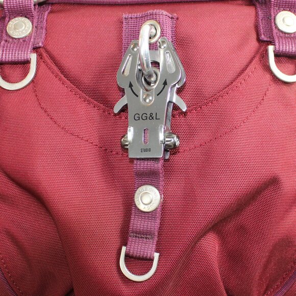 George Gina & Lucy All Sm; Les Maroon Plum Canvas Nylon RFID Satchel - Picture 8 of 11